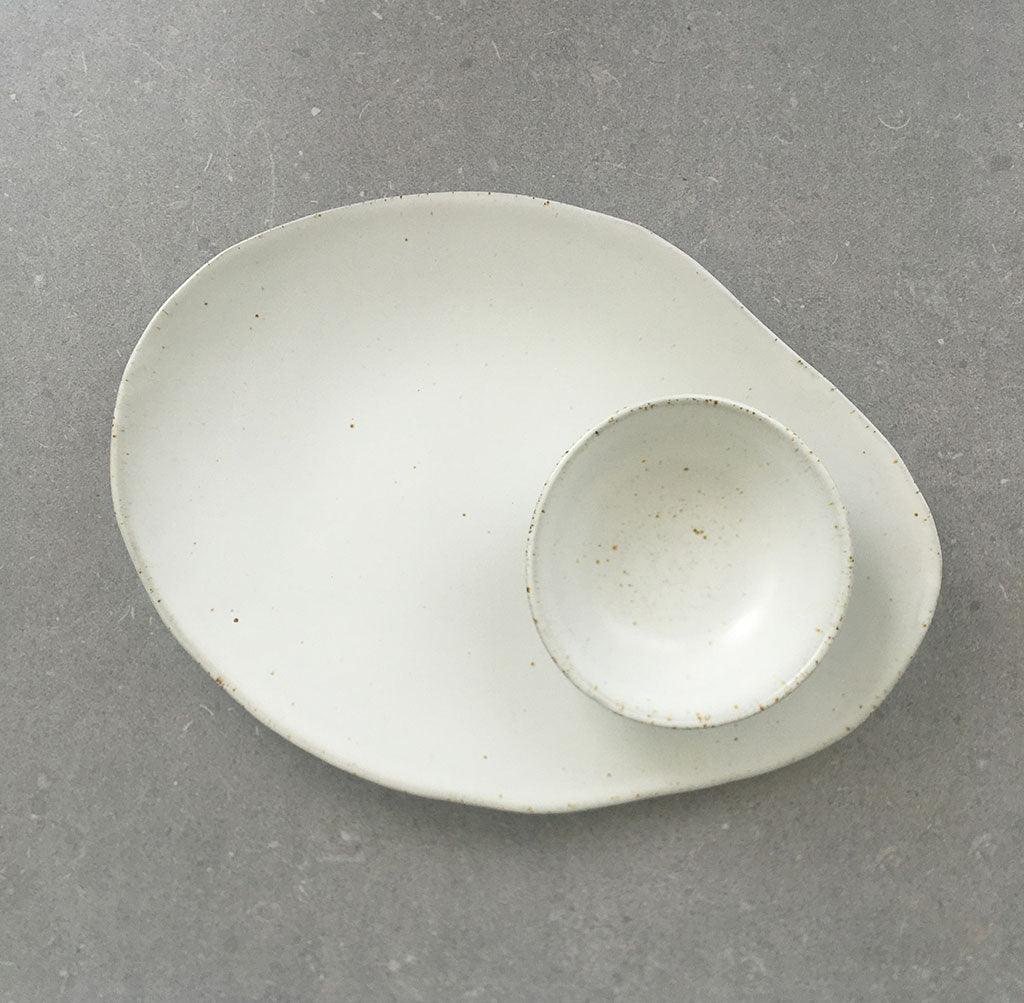 Avoca White Platter & Bowl - Polly Barton